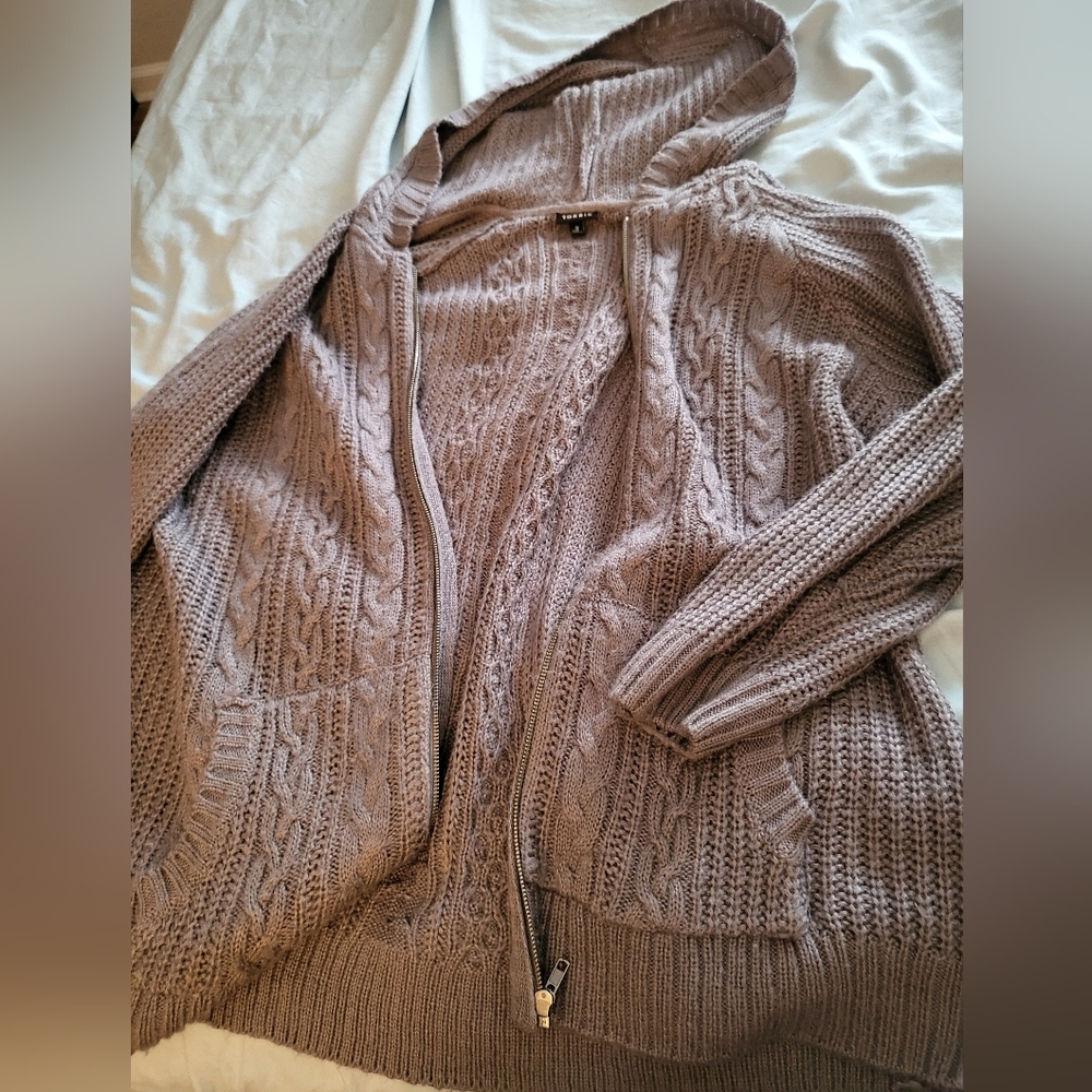 Gray Torrid Zip Up Sweater